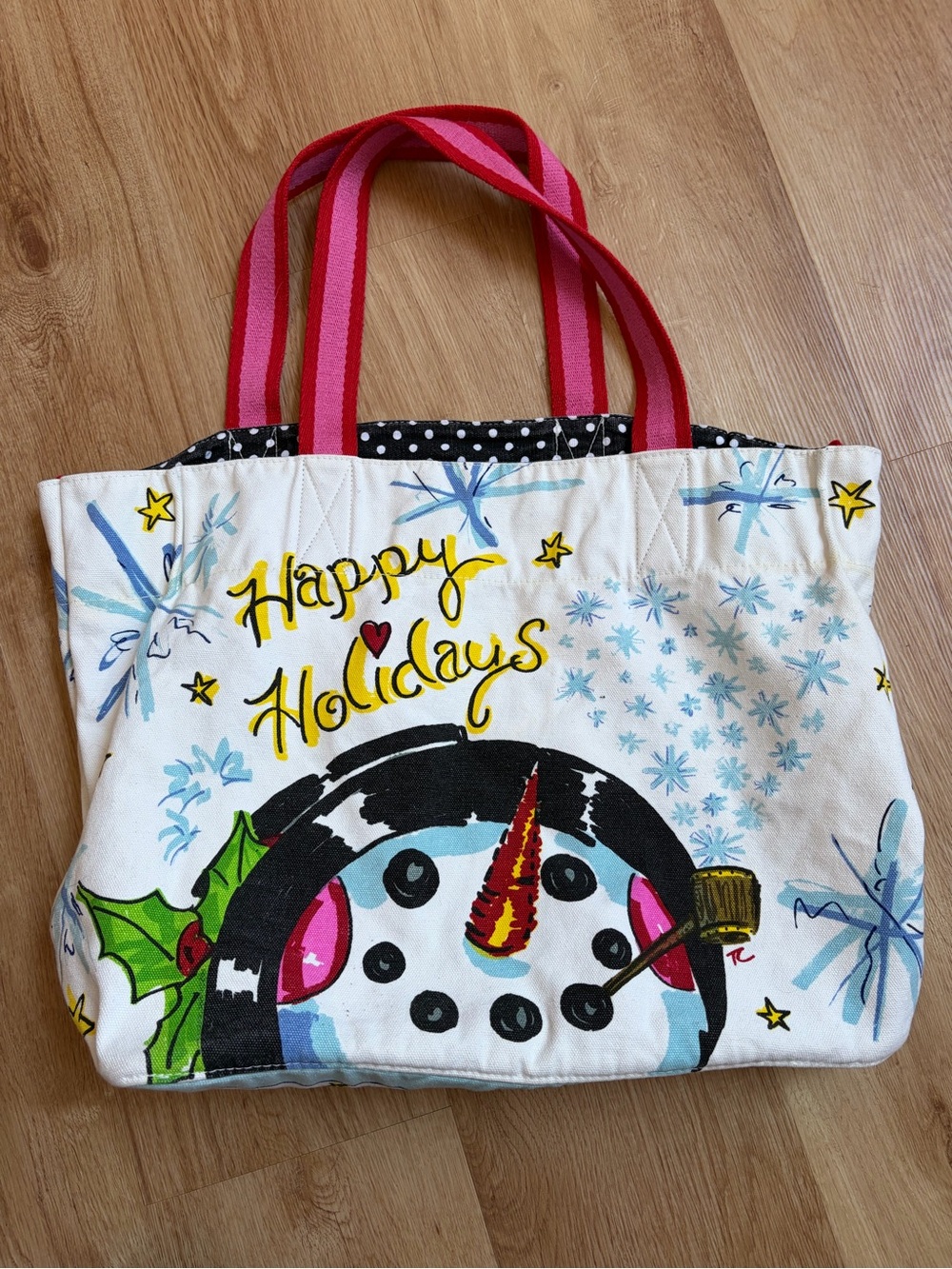Brighton Large Tote Bag Snow Day Snowman Canvas Christmas Holidays - Picture 3 of 10